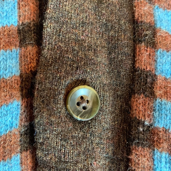 Original Penguin Mens Blue and Brown Plaid Cardigan Size M - Picture 4 of 6